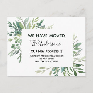 Carte Postale Budget Moving Announcement Eucalyptus Greenery