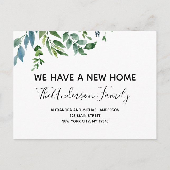 Carte Postale Budget Moving Faire-part Printemps vert Voiture po (Devant)