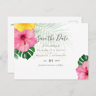 Carte Postale BUDGET Paradis tropical Plage Mariage Florales