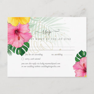 Carte Postale BUDGET Paradis tropical Plage Mariage Florales