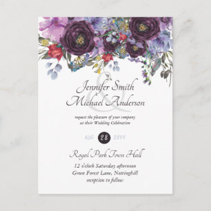 Carte Postale Budget Plum rose Plum rose Plum Faire-part de mari