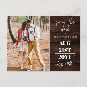 Carte Postale BUDGET Rustic PHOTO Mariage Enregistrer la date