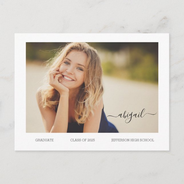 Carte Postale BUDGET Senior Modern Photo Grad Faire-part (Devant)