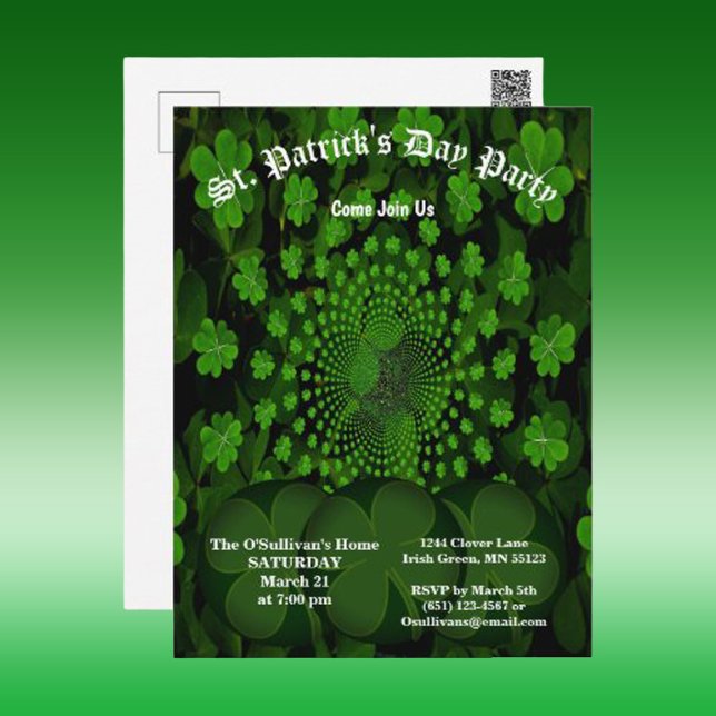 Carte Postale Budget St Patrick's Day fêté Clover Kaleidoscope (Créateur téléchargé)
