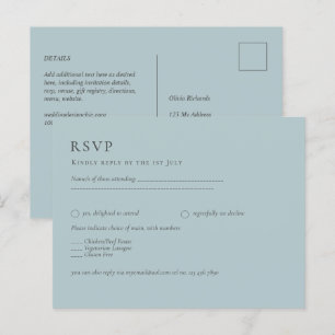 Carte Postale BUDGET Verre de mer Sage vert Mariage monochrome