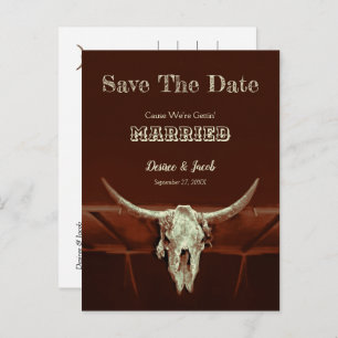 Carte Postale Budget Western Mariage Bull Skull Enregistrer La D