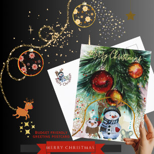 Carte postale Budget Whimsman Snowman & Forest Fri