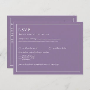 Carte Postale Budget Wisteria Purple Mariage Simple Monochrom