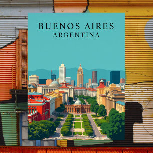 Carte Postale Buenos Aires, Argentine Art de Voyage Rétro