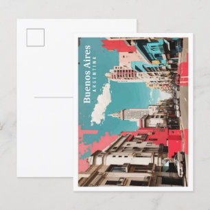 Carte Postale Buenos Aires Argentine Pop Art Voyage Illustration