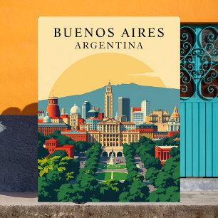 Carte Postale Buenos Aires, Argentine Retro Art Voyage