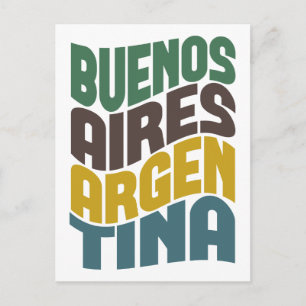 Carte Postale Buenos Aires Argentine Vague rétro