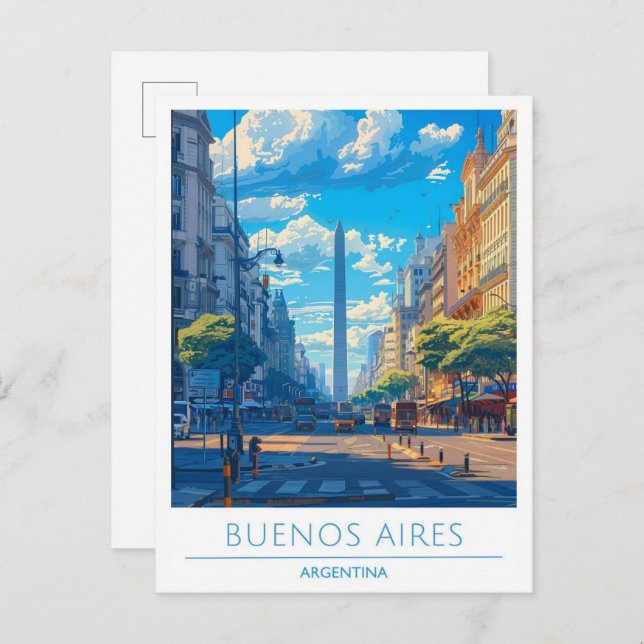 Carte Postale Buenos Aires City Argentine Travel (Devant / Derrière)