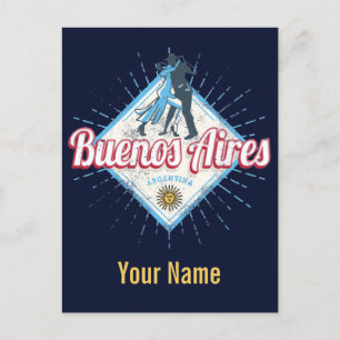 Carte Postale Buenos Aires Ville Argentine Retro Tango Vintage