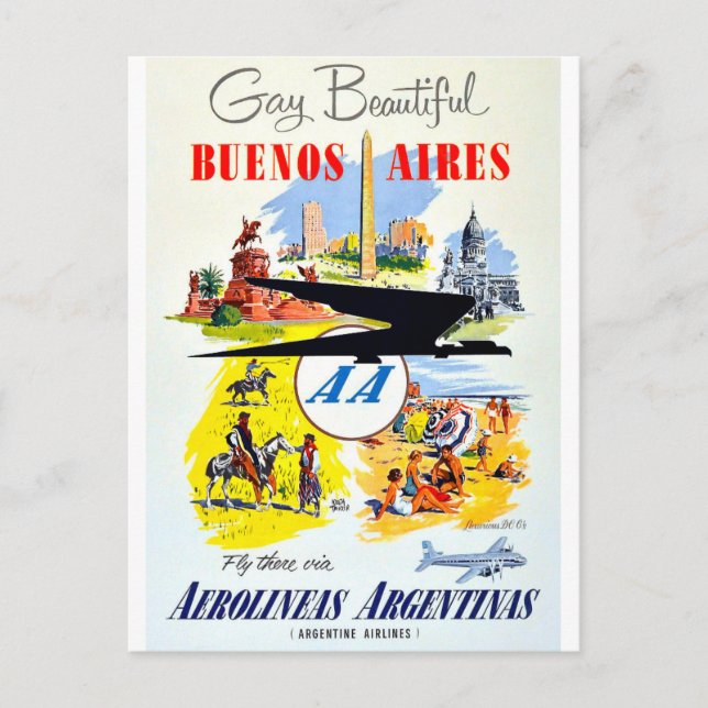 Carte Postale buenos aires voyage vintage (Devant)
