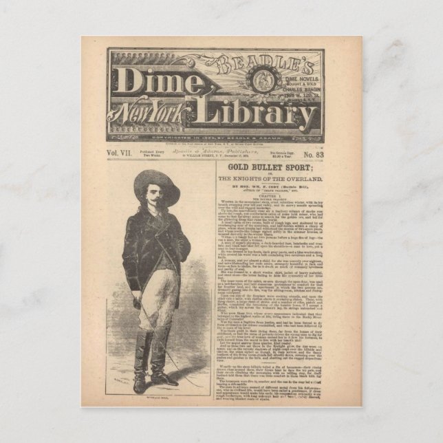 Carte Postale Buffalo Bill - Beadle's Half Dime Library 1879 (Devant)