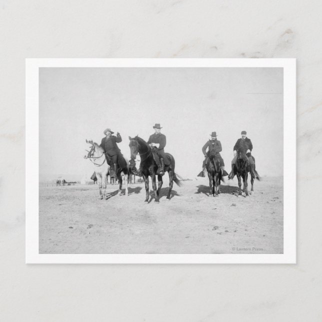 Carte Postale Buffalo Bill, Général Miles, Capitaine Baldwin (Devant)