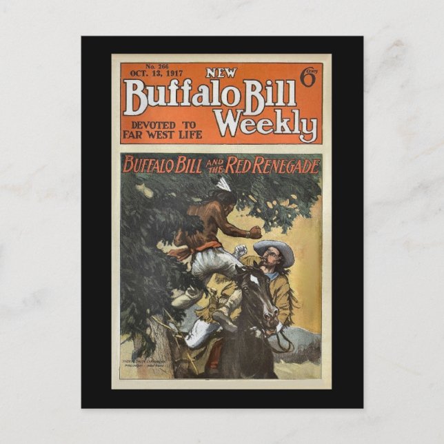 Carte Postale Buffalo Bill Weekly 1917 - The Red Renegade (Devant)
