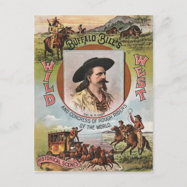 Carte Postale Buffalo Bills Wild West Show 1893 Publicité ancien (Devant)
