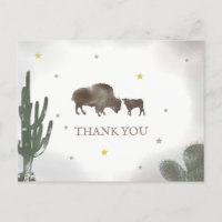 Buffalo Bison Desert Cactus Baby shower Merci