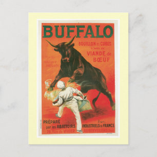 Carte Postale Buffalo Bouillon Cubes Restauration Vintage