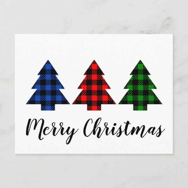 Carte Postale Buffalo branché Plaid Christmas Trees (Devant)