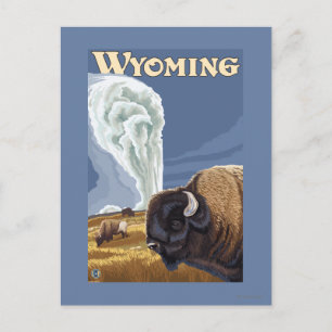 Carte Postale Buffalo par Old Faithful Vintage voyage Poster