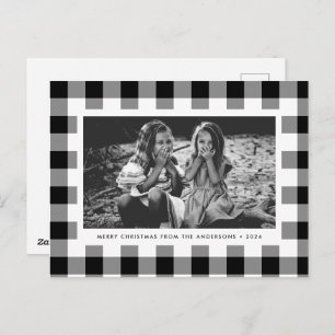 Carte Postale Buffle blanc festif plaqué photo unique Noël