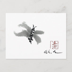 Carte Postale Bug, Sumi-e par Andrea Erickson