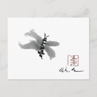 Carte Postale Bug, Sumi-e par Andrea Erickson
