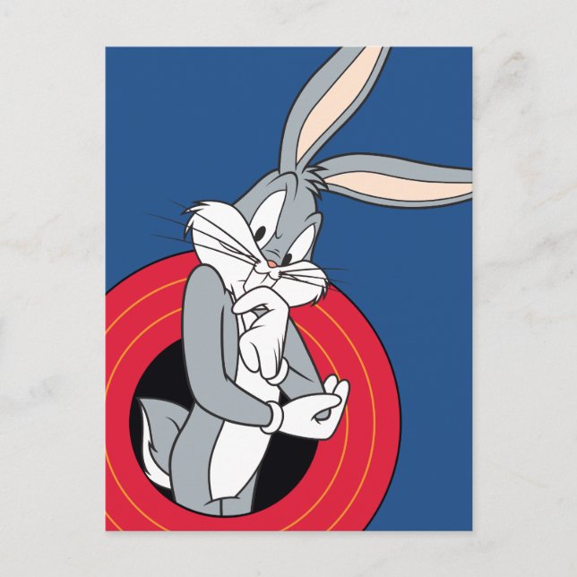 Carte Postale BUGS BUNNY™ à travers les anneaux LOONEY TUNES™ (Devant)