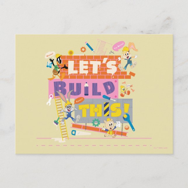 Carte Postale BUGS BUNNY BUILDERS™| Chantier "Construisons ensem (Devant)