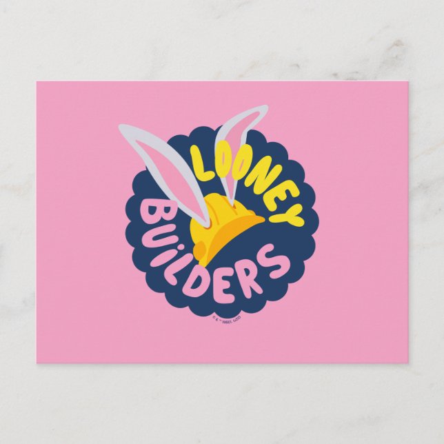 Carte Postale BUGS BUNNY BUILDERS™| Hard Hat Scalloped Logo (Devant)
