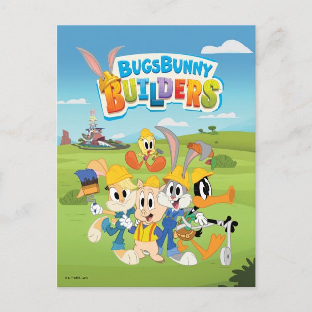 Carte Postale BUGS BUNNY BUILDERS™| Le Groupe Looney Builders (Devant)