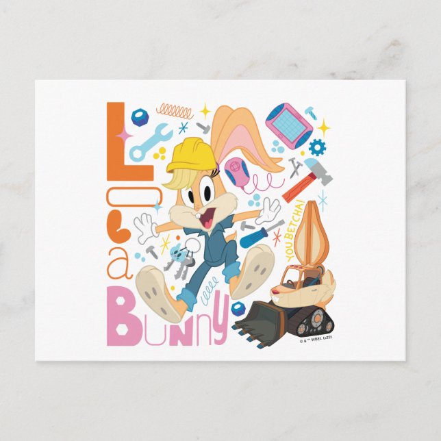 Carte Postale BUGS BUNNY BUILDERS™| Lola Bunny Work Tools (Devant)