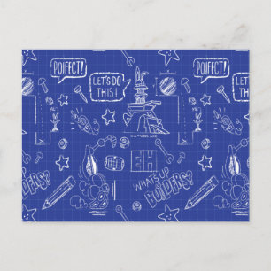 Carte Postale BUGS BUNNY BUILDERS™  Motif de plan de croquis