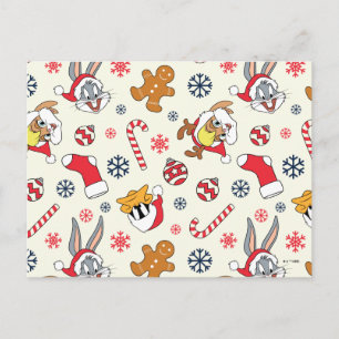 Carte Postale BUGS BUNNY™, DAFFY DUCK™ & Lola Motif de Noël