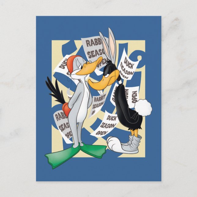 Carte Postale BUGS BUNNY™ & DAFFY DUCK™ Prêt Pour La Saison De C (Devant)