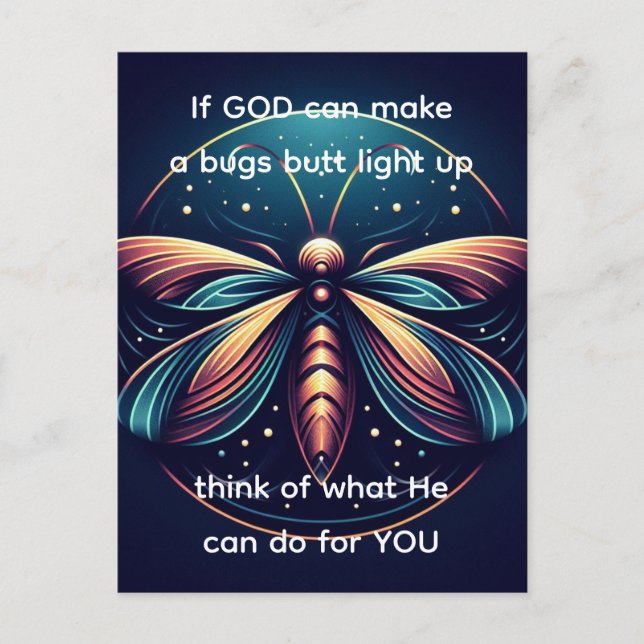 Carte Postale Bugs Butt Light Up Firefly Lightning bug (Devant)