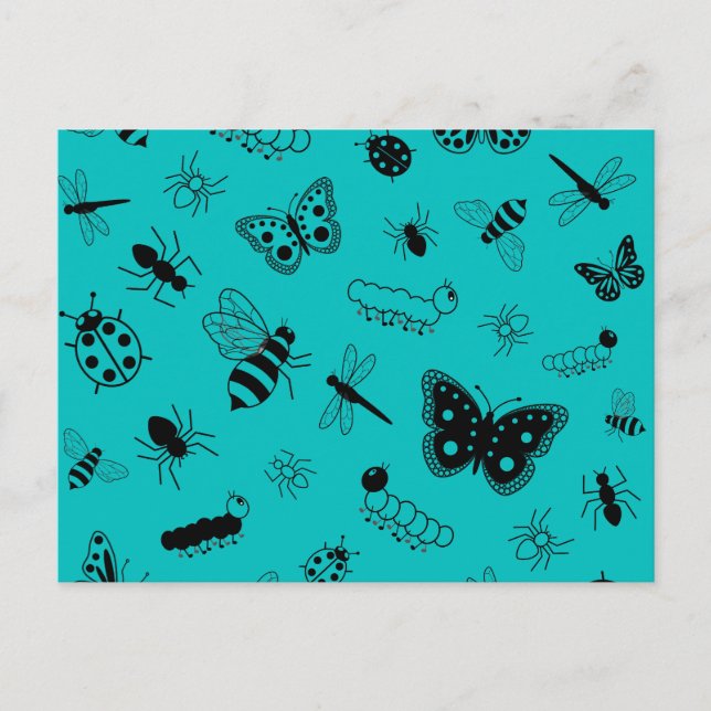 Carte Postale Bugs et papillons vectoriels mignons (Arrière - pl (Devant)