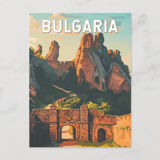 Carte Postale Bulgarie Illustration Voyage Art Vintage (Devant)