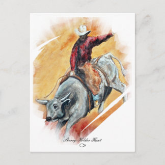 CARTE POSTALE BULL ET RIDER