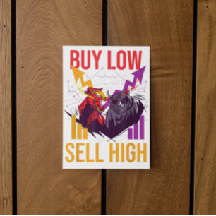 CARTE POSTALE BULL MARKET ACHETER FAIBLE VENDRE HAUT MARCHÉ STOC