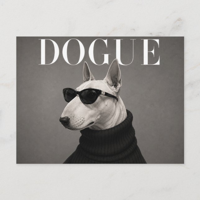 Carte Postale Bull Terrier Luxe Éditorial de Mode (Devant)
