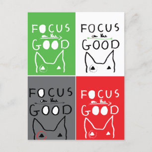 Carte Postale Bull Terrier Pop Art Focus sur la BONNE citation