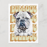 Bulldog anglais avec police rétro