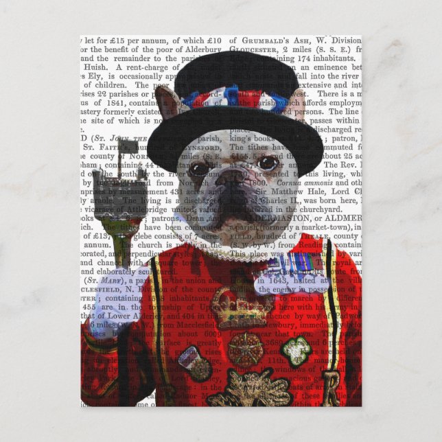 Carte Postale Bulldog Beefeater (Devant)