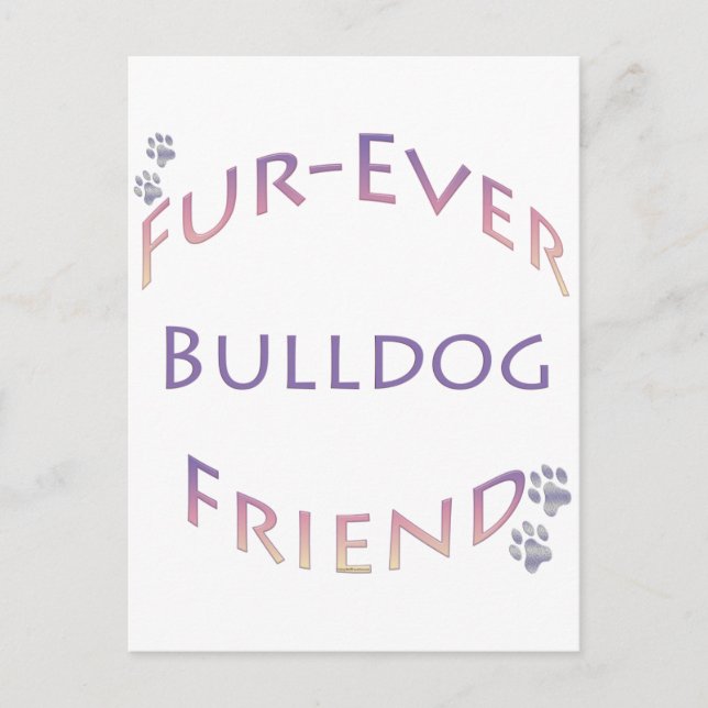 Carte Postale Bulldog Furever (Devant)