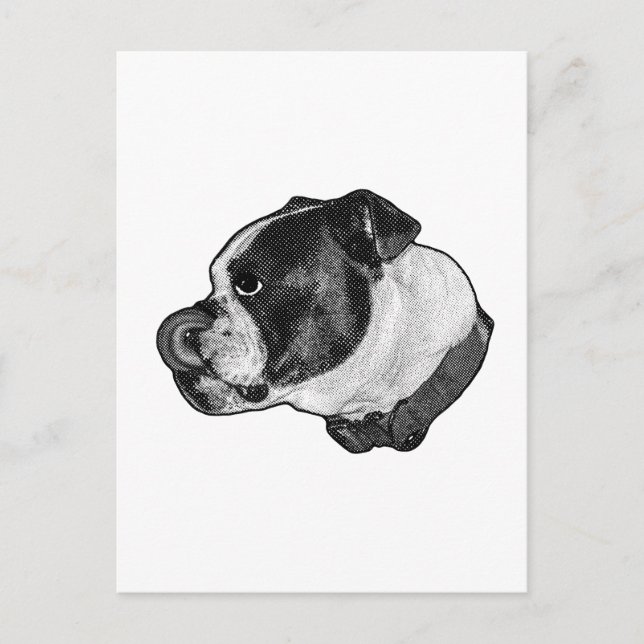Carte postale Bulldog langue tirée (Devant)