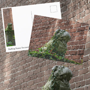Carte Postale Bulldog Statue Savannah Géorgie